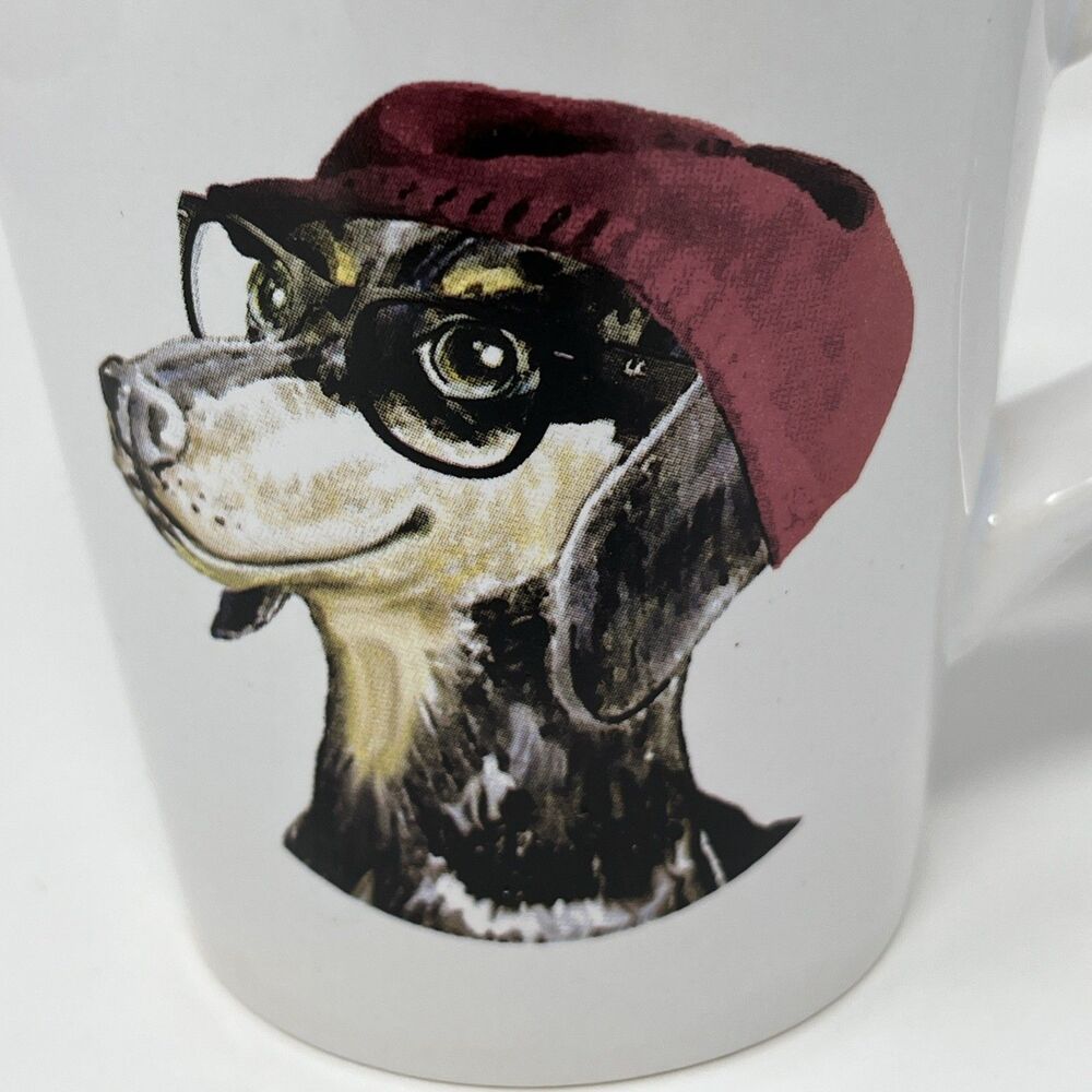 DEI Dennis East International Hipster Dachshund Dog Ceramic Coffee Mug Tea Cup